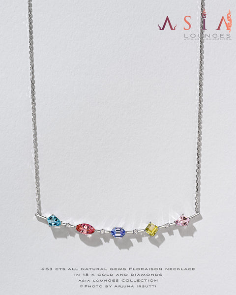 4.53 cts All Natural Gems "Floraison" Necklace